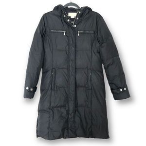 Michael KORS Size M Black Mid Length Down Puffer Winger Coat Warm jacket parka